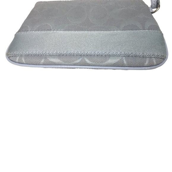 Coach Dusty BLUE Y2K Signature LOGO Wristlet w/ Patent Leather Strap! - Picture 5 of 5
